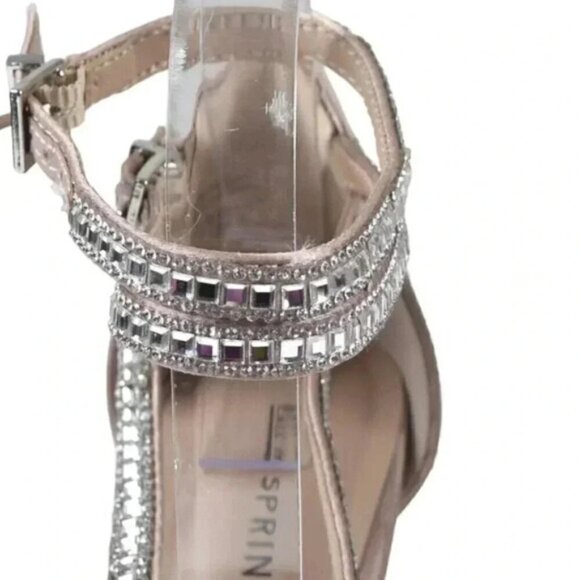 Call it  Spring Embellished Ankle Strap Blush Pink Sparkle Bling Size 7.5 - Picture 4 of 13